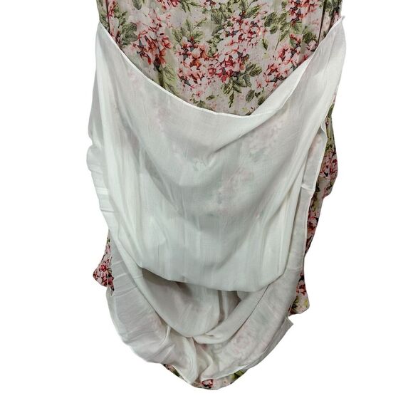 J Jill Womens Midi Dress Floral V Neck Tie Waist Cottagecore‎ Fairy Size M - Picture 11 of 13